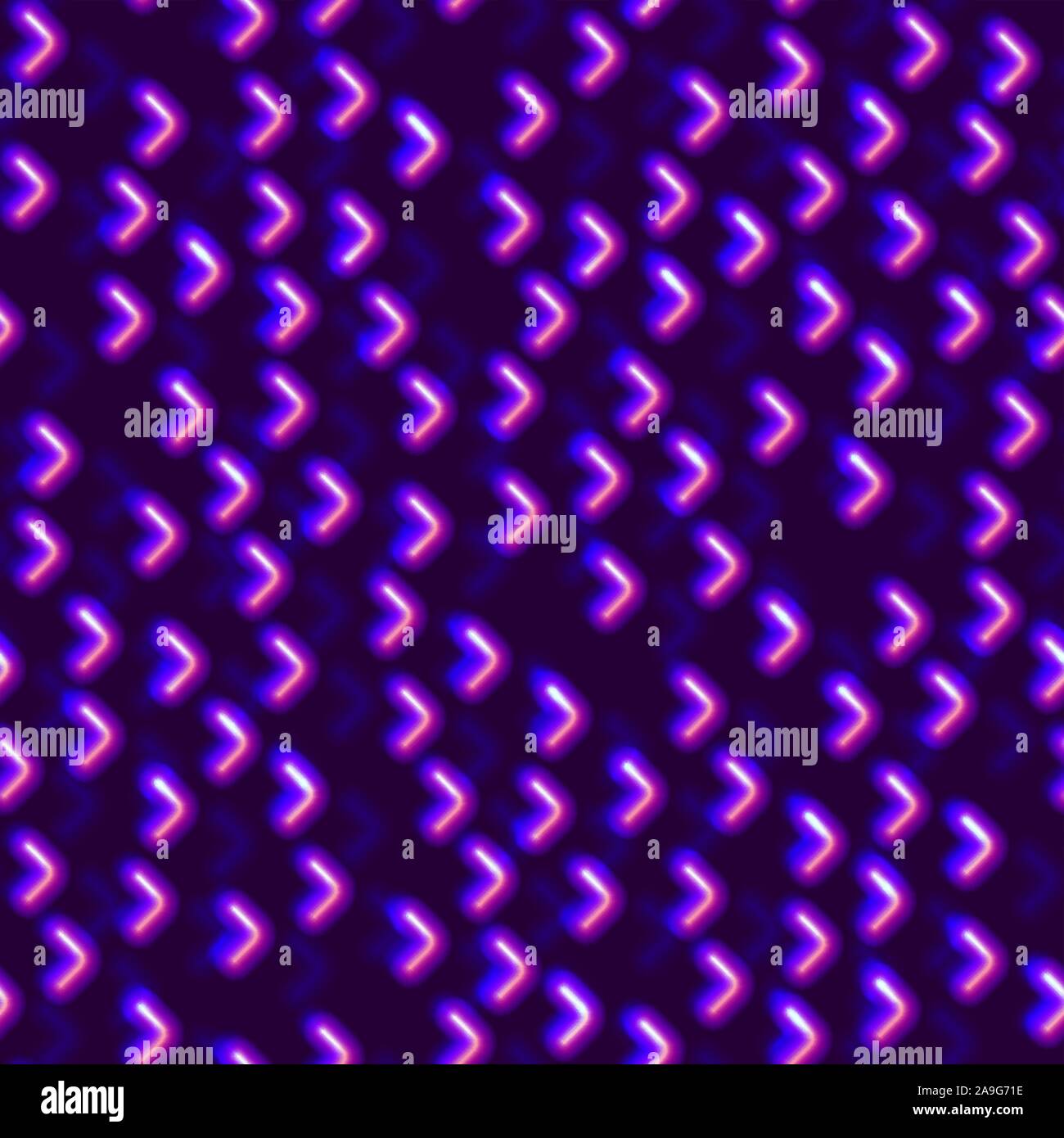 Il Neon seamless pattern con 80s style forme e incandescente viola Illustrazione Vettoriale