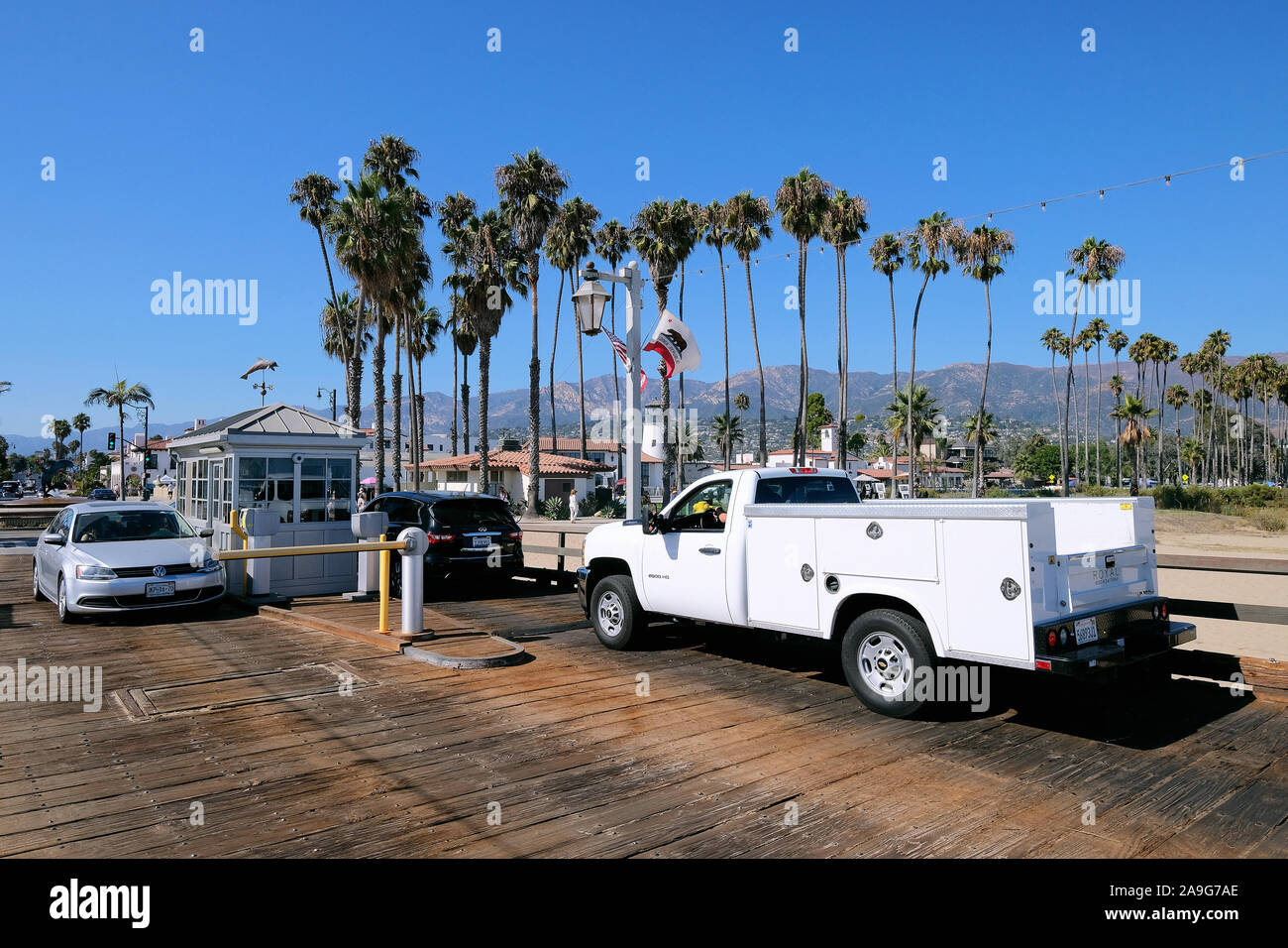Agente Pagante Di Stearns Wharf, Santa Barbara, California, Usa Foto Stock
