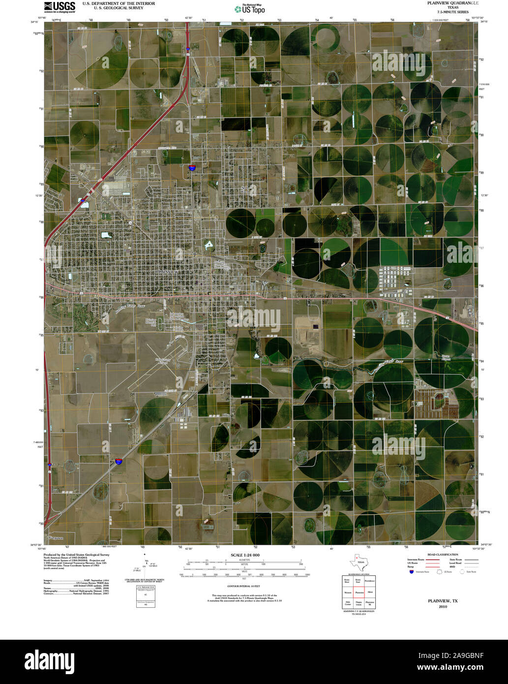 Mappa di plainview immagini e fotografie - Usgs Topo Map Texas Tx Plainview 20100306 Tm Il Restauro 2a9gbnf