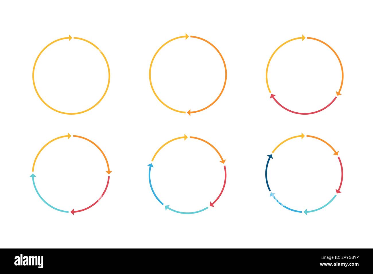 Una infografica Circle line arrow icon set. Vettore Illustrazione Vettoriale