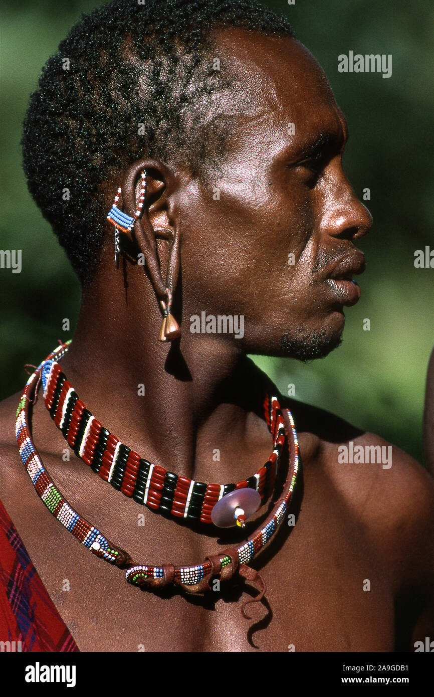 Masai Krieger, Maasai Krieger Foto Stock