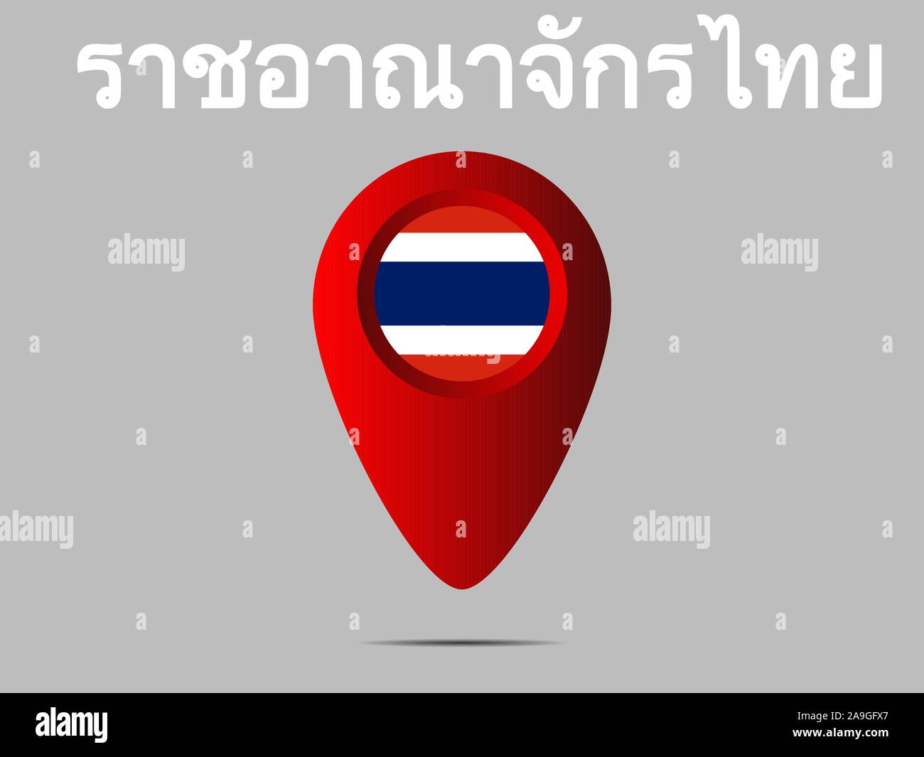 Bella bandiera nazionale del Regno di Thailandia, i colori originali e proporzione. Semplicemente illustrazione vettoriale EPS10, da paesi flag impostato. Illustrazione Vettoriale