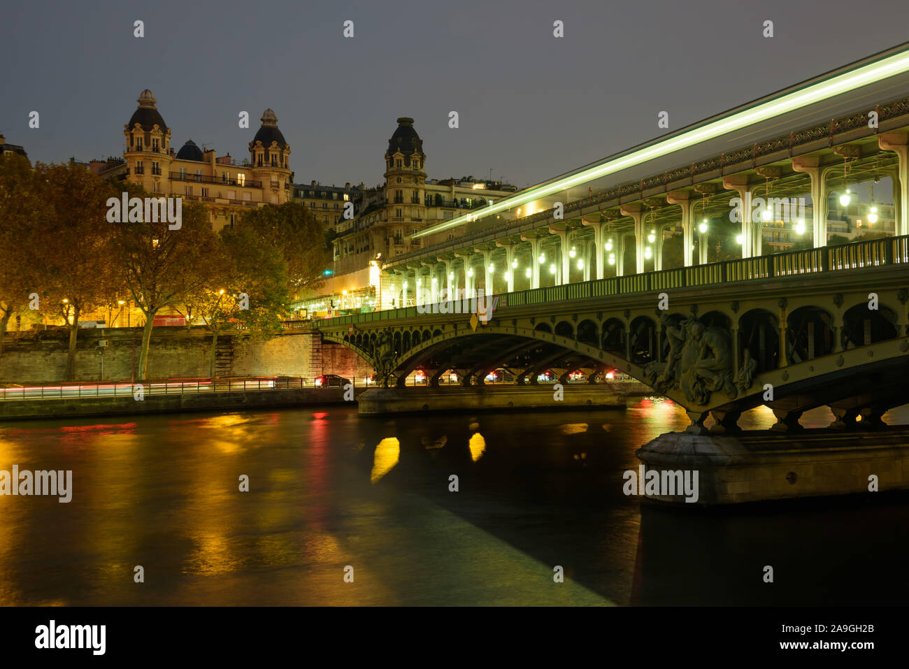 Parigi, an der Seine, Pont Bir Hakeim - Parigi, Senna, Pont Bir Hakeim Foto Stock