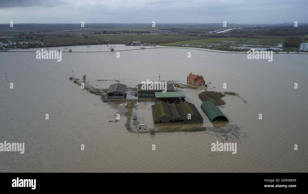 Bassa Barlings/Shortferry inondazioni. Lincolnshire 15 Nov 2019 Foto Stock