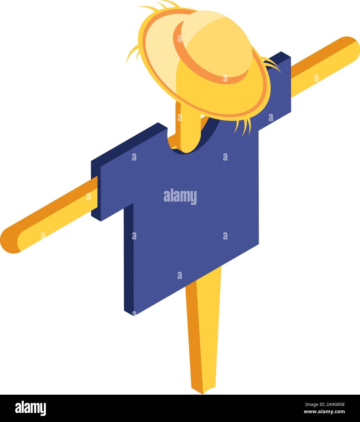 Carino spaventapasseri su sfondo bianco illustrazione vettoriale design Illustrazione Vettoriale