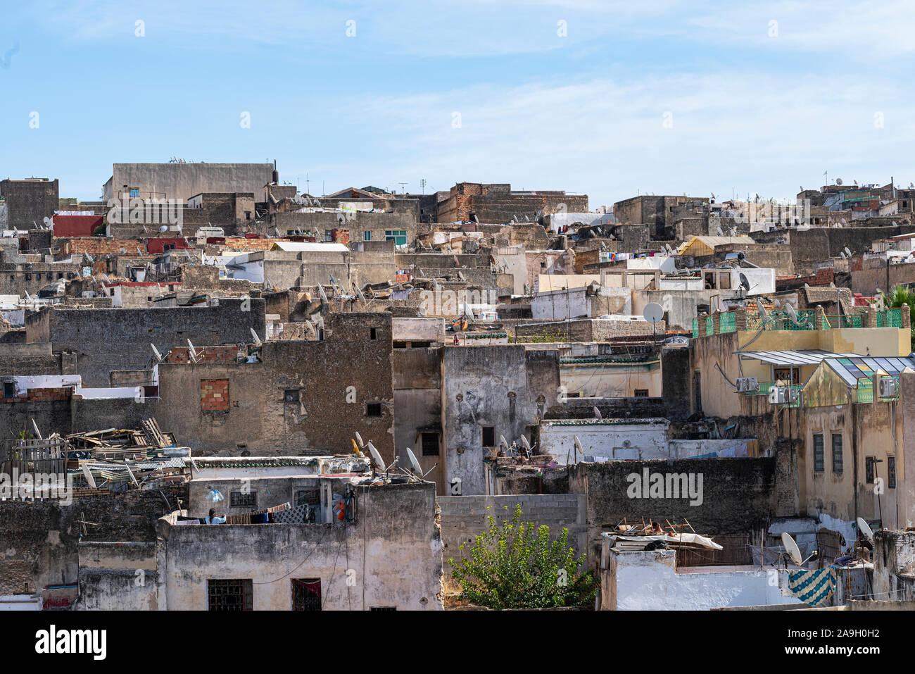 Fez, in Marocco. Il 9 novembre 2019. La vista panoramica della città vecchia Foto Stock
