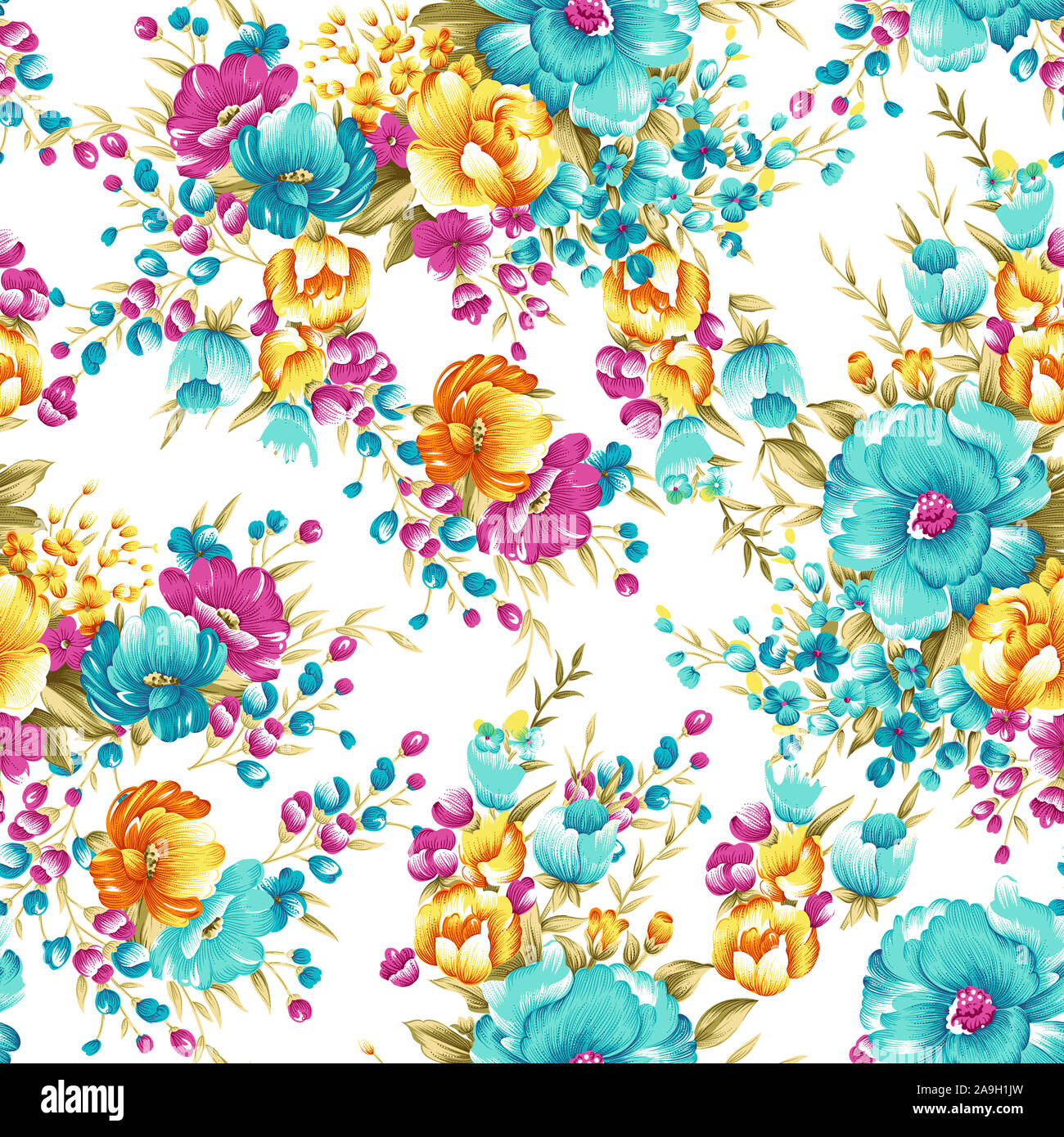 Seamless acquerello flower background di design Foto Stock Seamless acquerello flower background di design Foto Stock