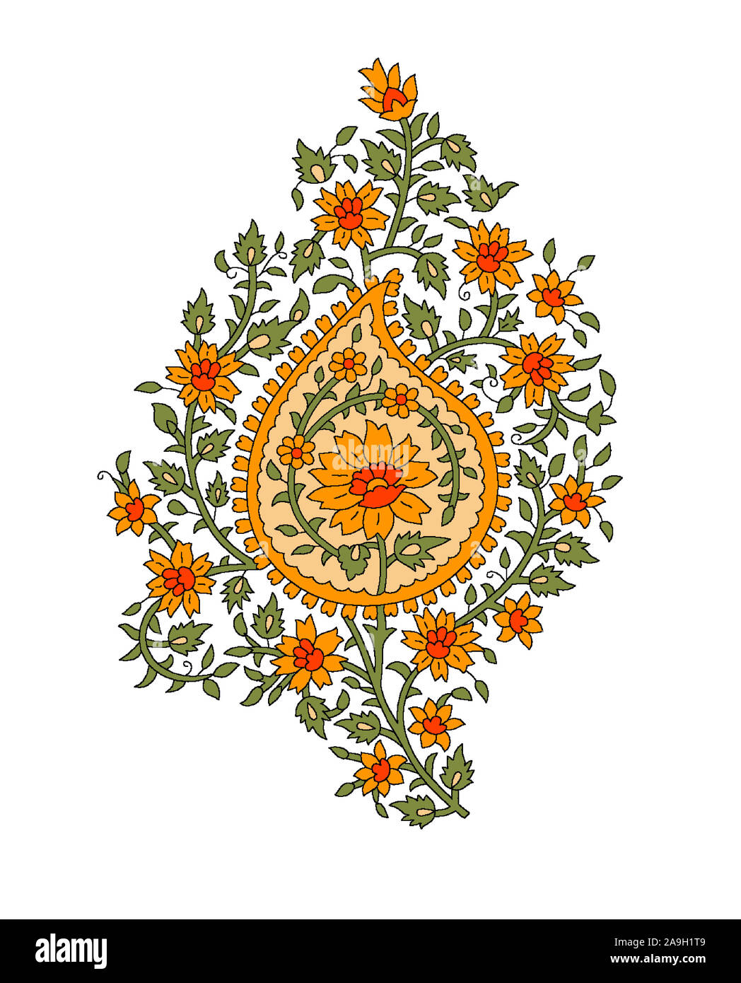 Seamless Indian mughal motivo floreale sullo sfondo Foto Stock