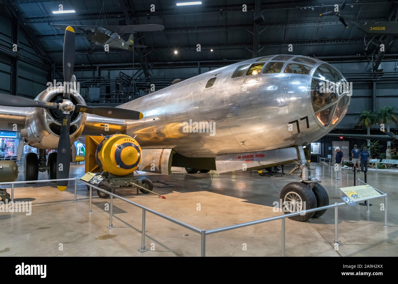Bockscar, un Boeing B-29 Superfortress che abbandonato la bomba atomica su Nagasaki, Museo Nazionale della United States Air Force, Dayton, OH, STATI UNITI D'AMERICA Foto Stock