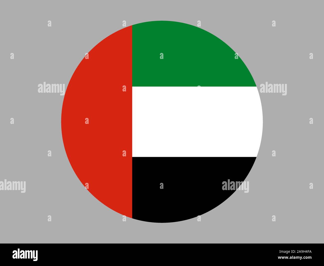 Bella bandiera nazionale degli Emirati Arabi Uniti, colori originali e proporzione. Semplicemente illustrazione vettoriale EPS10, da paesi flag impostato. Illustrazione Vettoriale