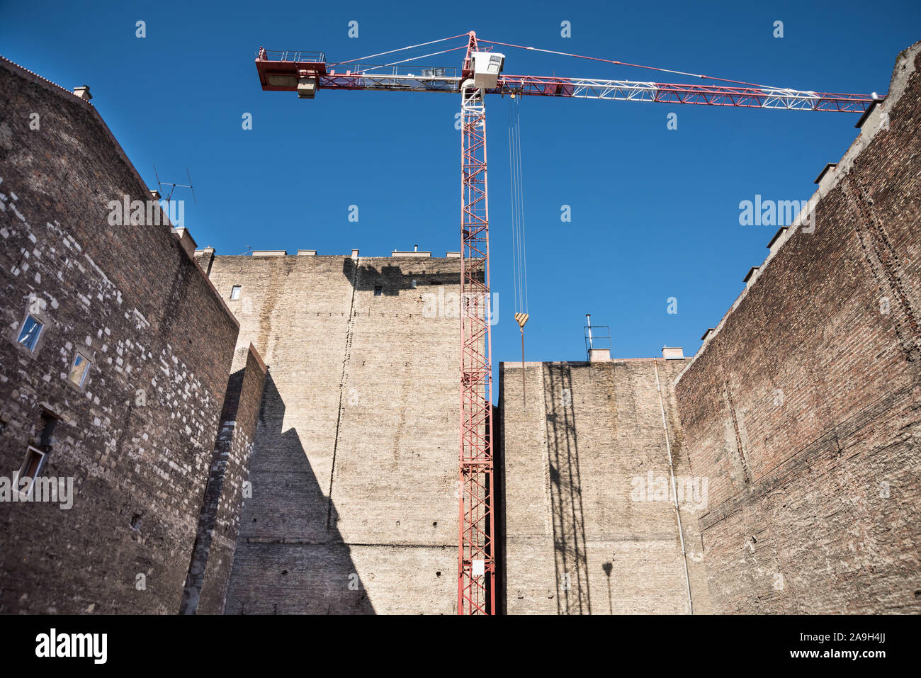 Budapest, Baulücke - Budapest, gap tra gli edifici Foto Stock