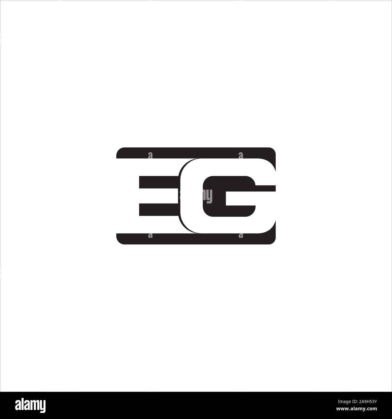 Lettera eg o ge vettore logo logo design Illustrazione Vettoriale