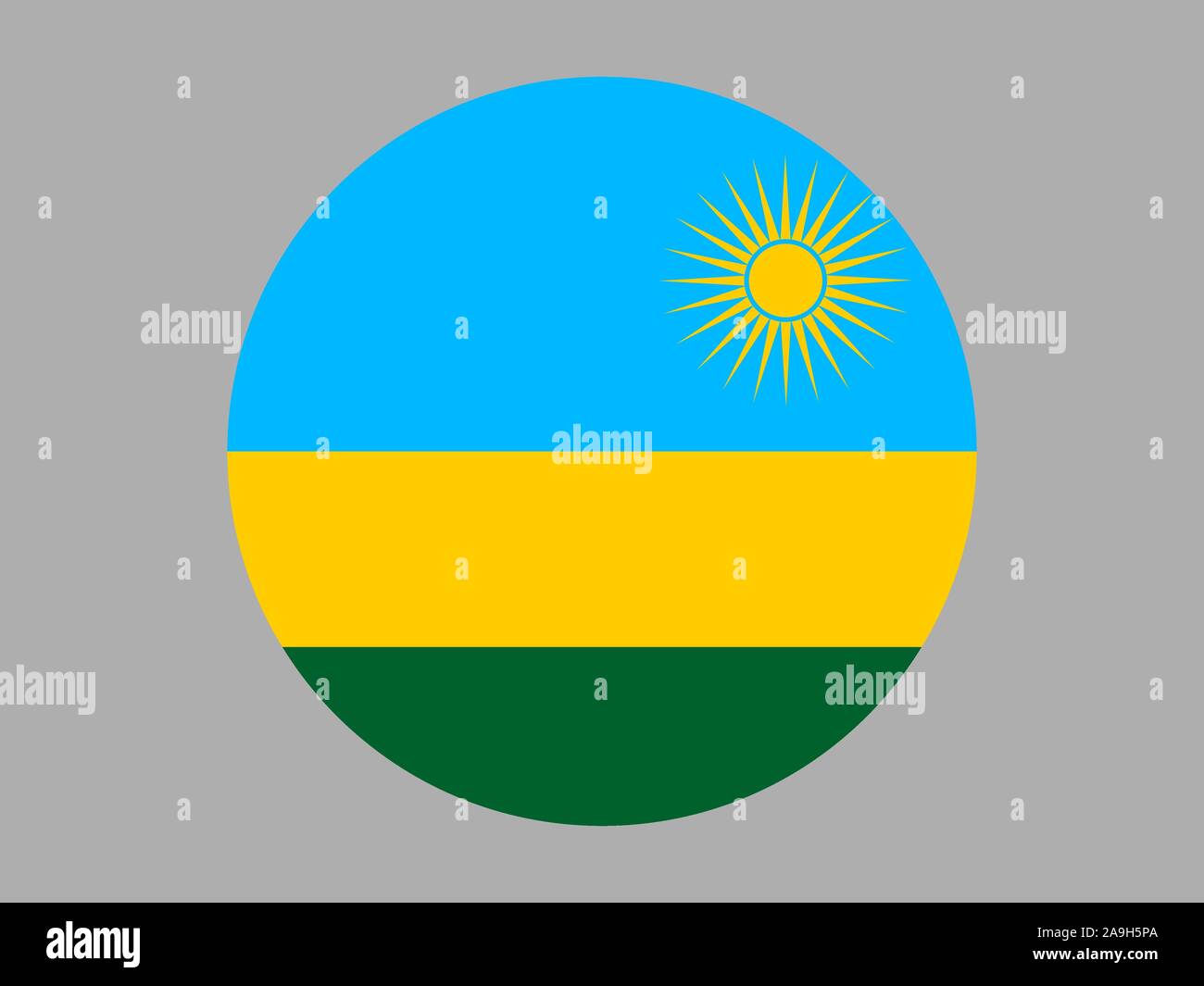 Bella bandiera nazionale della Repubblica del Ruanda . colori originali e proporzione. Semplicemente illustrazione vettoriale EPS10, da paesi flag impostato. Illustrazione Vettoriale
