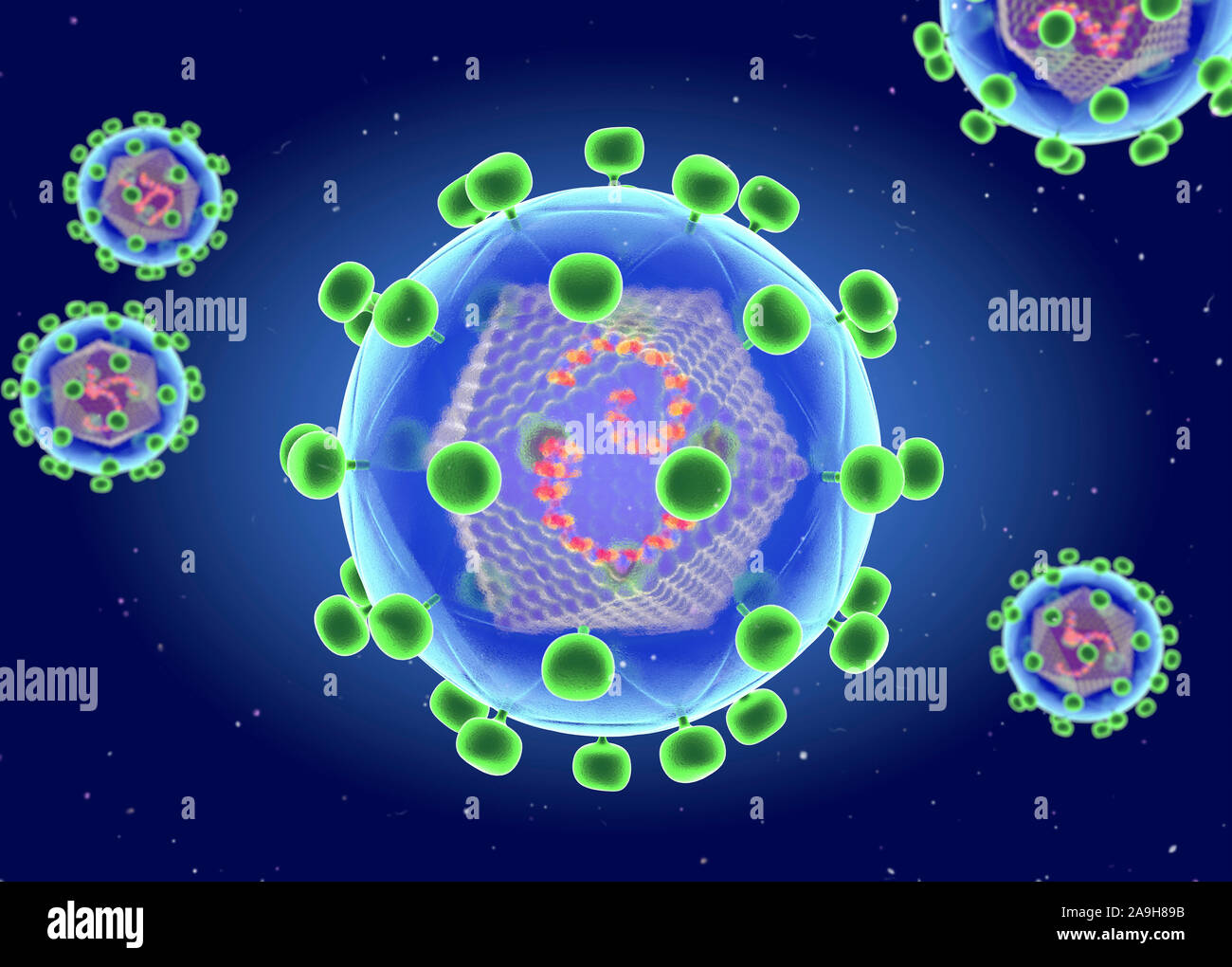 Struttura di HIV, illustrazione Foto Stock