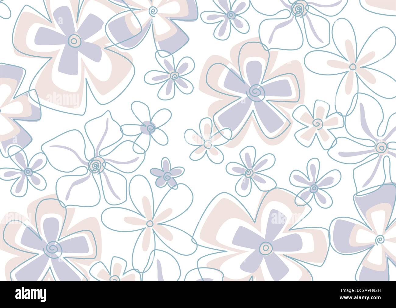 Soft color pastello motivo floreale su sfondo trasparente,sfondo floreale. Tessuto di stampa. Vettore Illustrazione Vettoriale