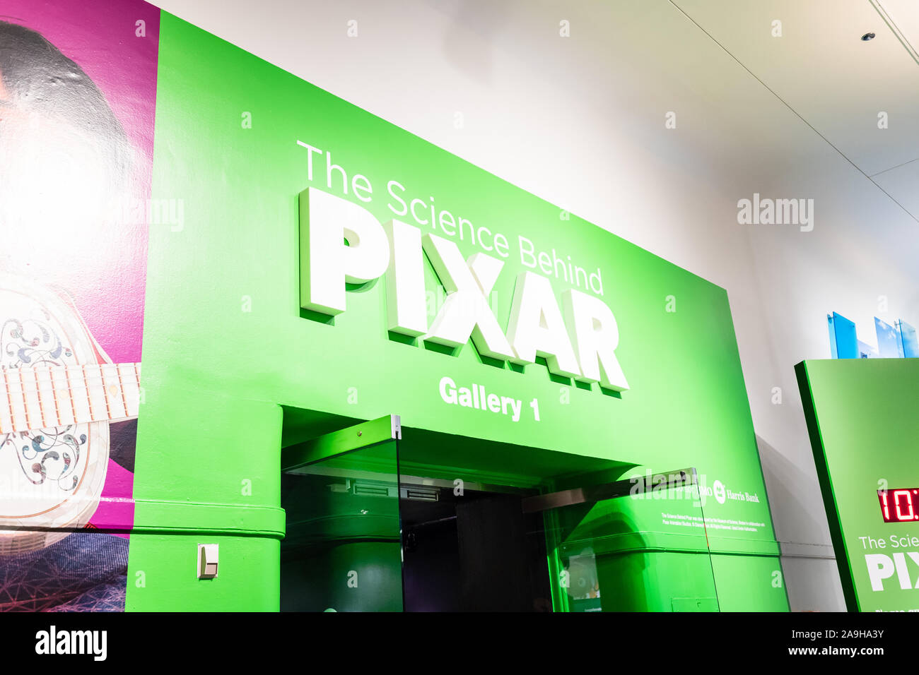 La scienza dietro Pixar esposte presso il Museo della Scienza e dell'industria dimostra come la moderna animazione è completata da dietro le quinte. Foto Stock