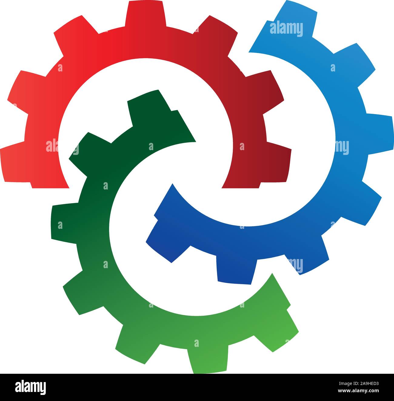 Ingranaggi, strumenti meccanici, industria, logo Illustrazione Vettoriale