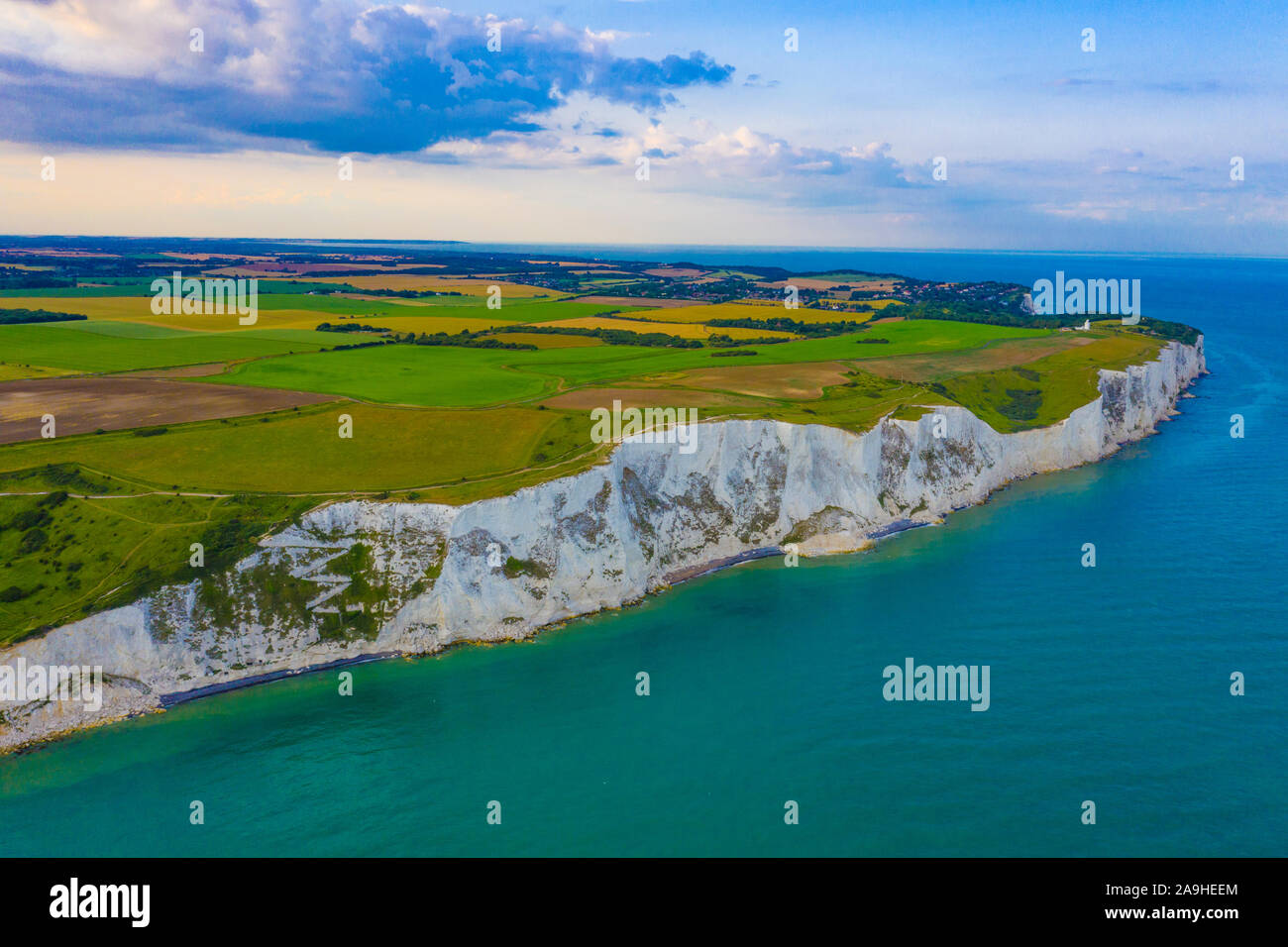 Le Bianche Scogliere di Dover, canale inglese, England, Regno Unito, Gran Bretagna, il National Trust terre nei pressi di Dover, il National Trust terre nei pressi di Dover, Foto Stock
