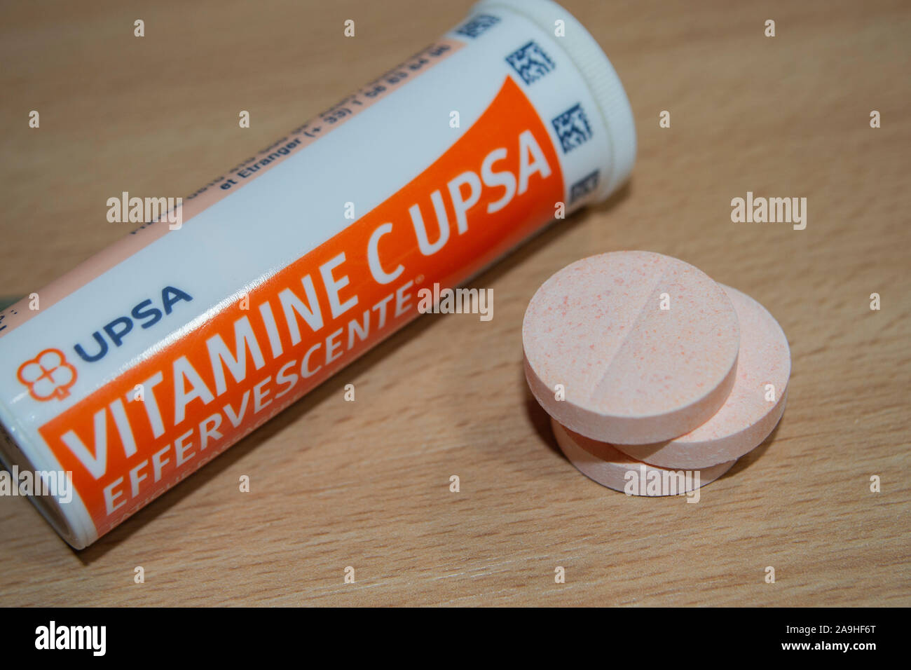 La vitamina C, Upsa compresse effervescenti Foto Stock