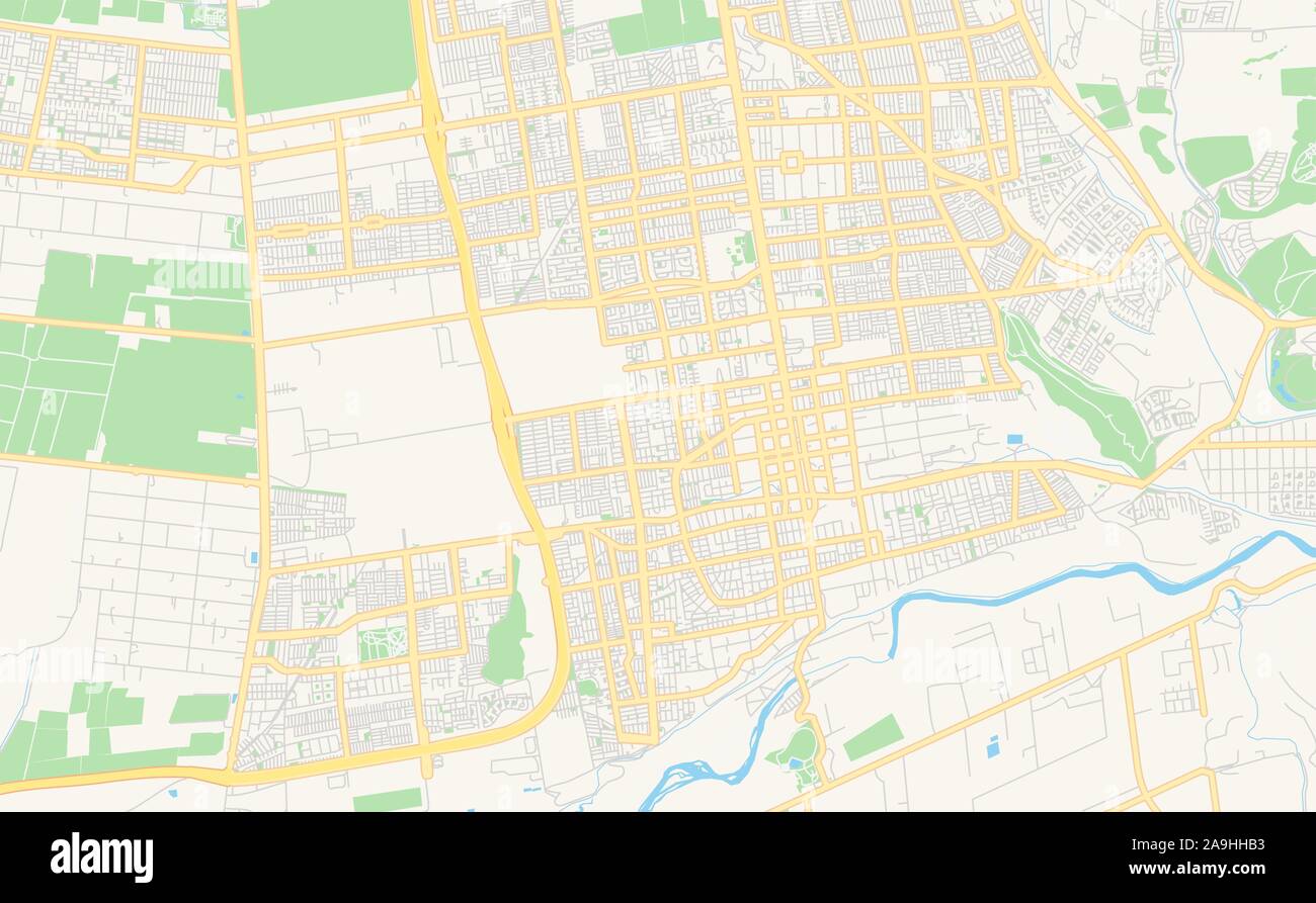 Versione stampabile cartina stradale di Puente Alto, Cile. Mappa modello per uso aziendale. Illustrazione Vettoriale