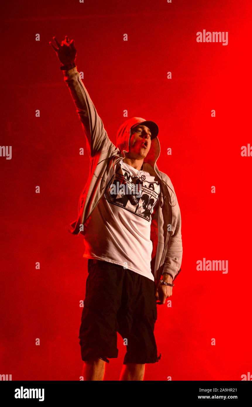 AUSTIN, TX - 11 ottobre: Eminem esegue in concerto durante la Austin City Limits Music Festival di Zilker park il 11 ottobre 2014 ad Austin, Texas. Foto: imageSPACE/MediaPunch Foto Stock