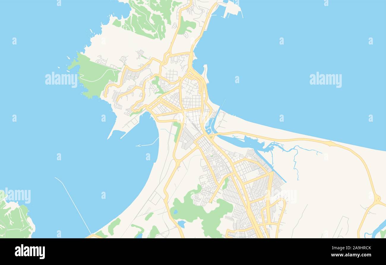 Versione stampabile cartina stradale di Talcahuano, Cile. Mappa modello per uso aziendale. Illustrazione Vettoriale