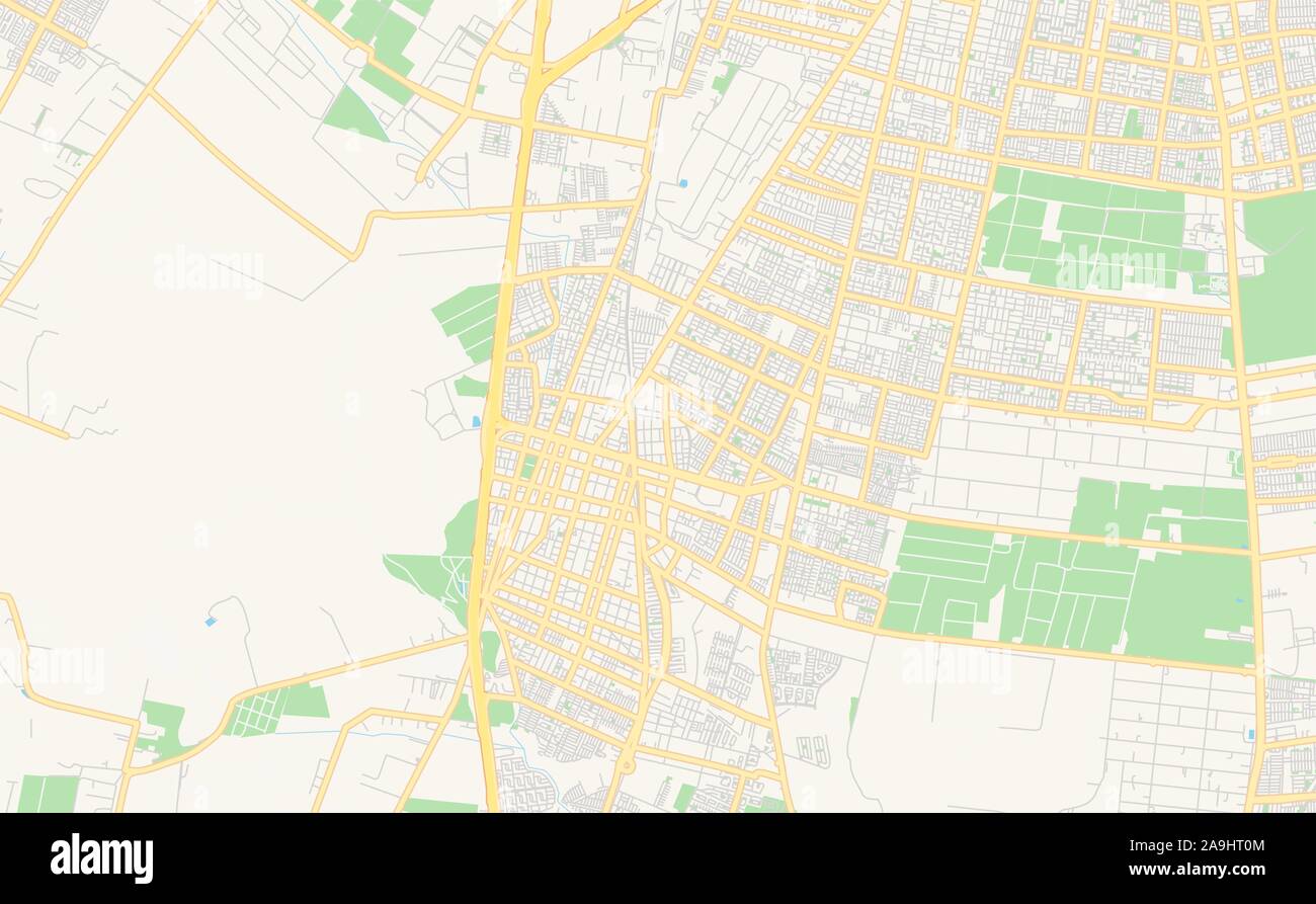 Versione stampabile cartina stradale di San Bernardo, Cile. Mappa modello per uso aziendale. Illustrazione Vettoriale