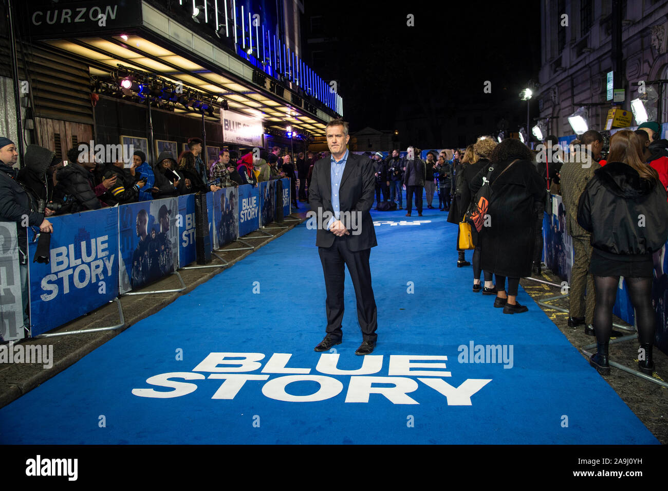 Londra, Regno Unito. Xiv Nov, 2019. Damian Jones assiste la Premiere mondiale di blu e di Storia presso il Curzon Mayfair di Londra. Credito: SOPA Immagini limitata/Alamy Live News Foto Stock