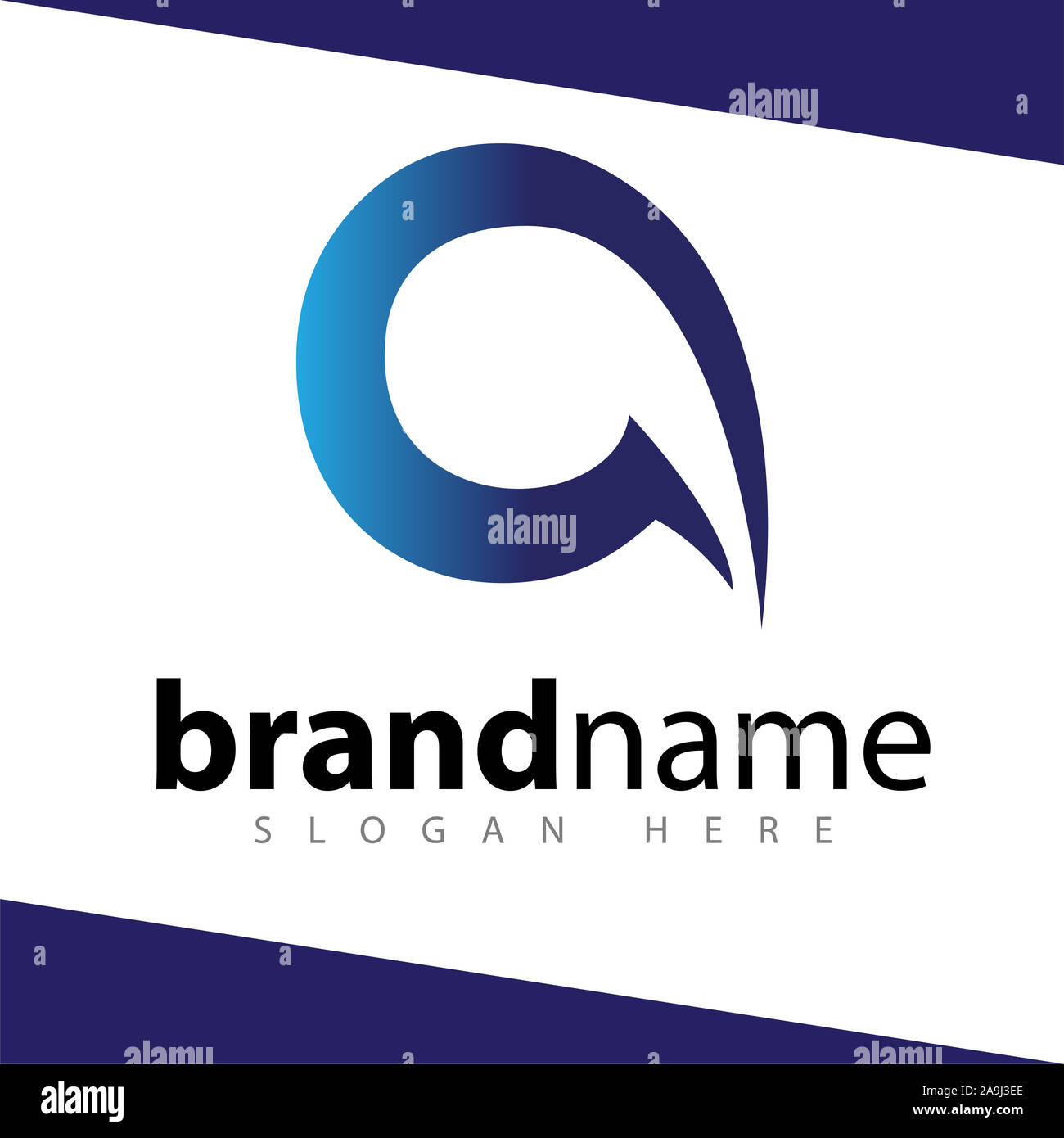 Una lettera a occhio astratto vettore logo modello predefinito Foto Stock