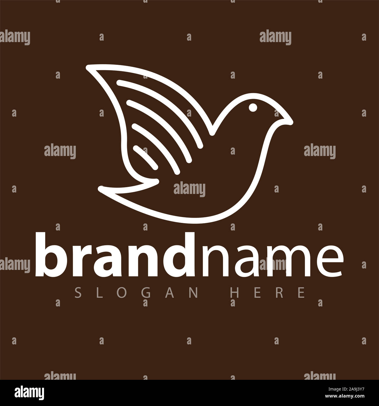 Colomba linea icona Logo vettore modello di magazzino Foto Stock