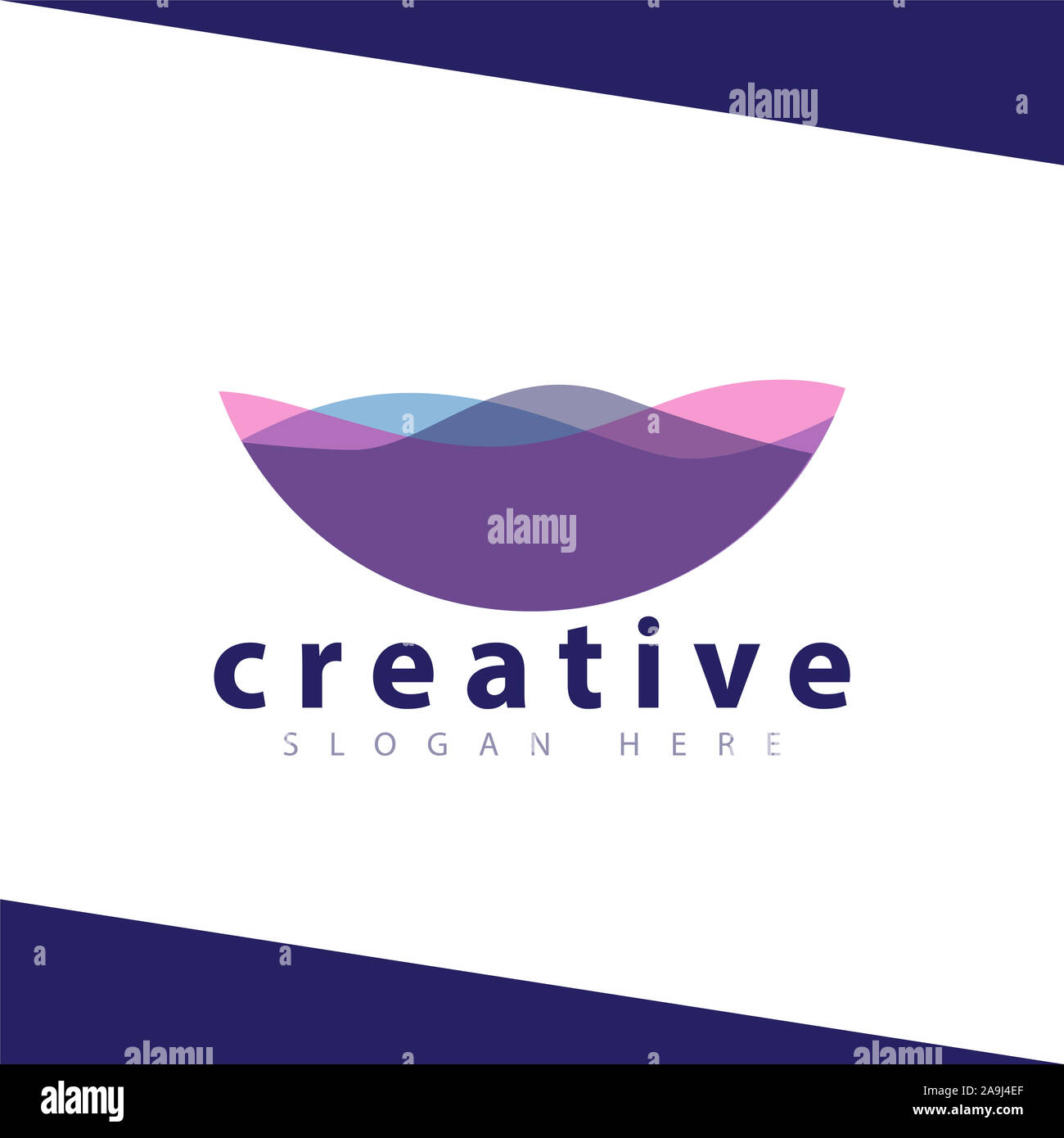 Wave semicerchio logo del modello di progettazione Foto Stock