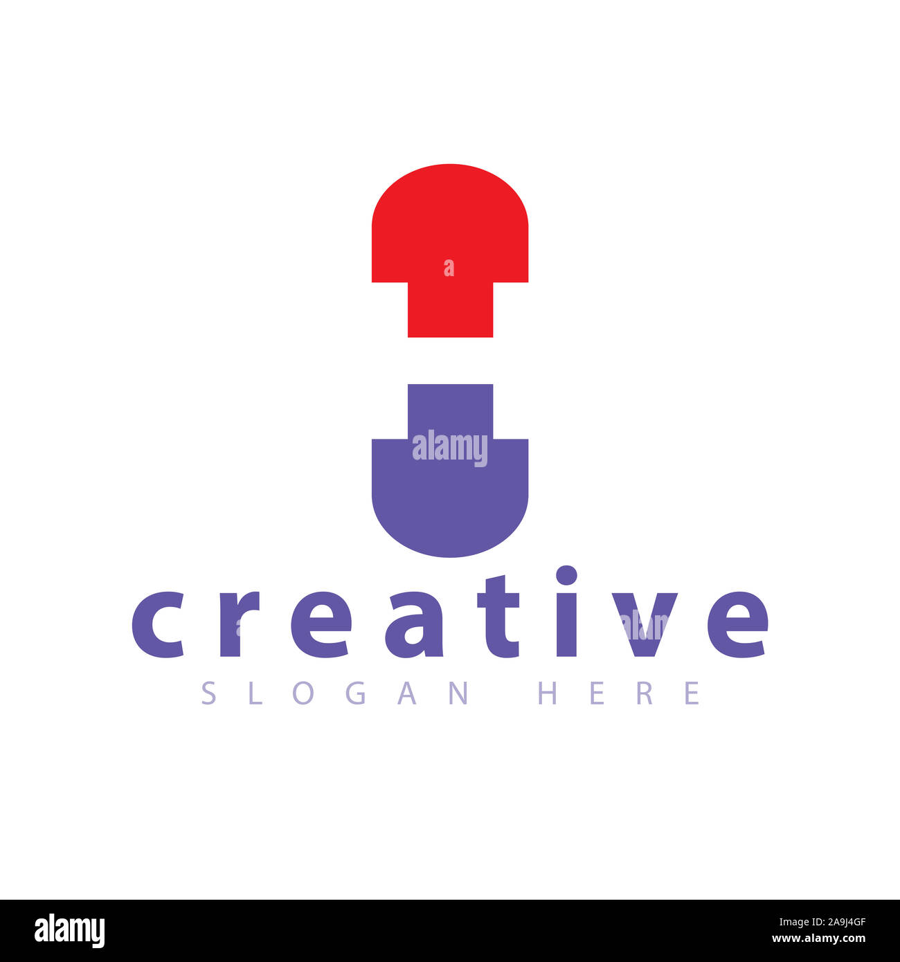 Lettera H capsule Cross Medical Logo template vettoriale Foto Stock