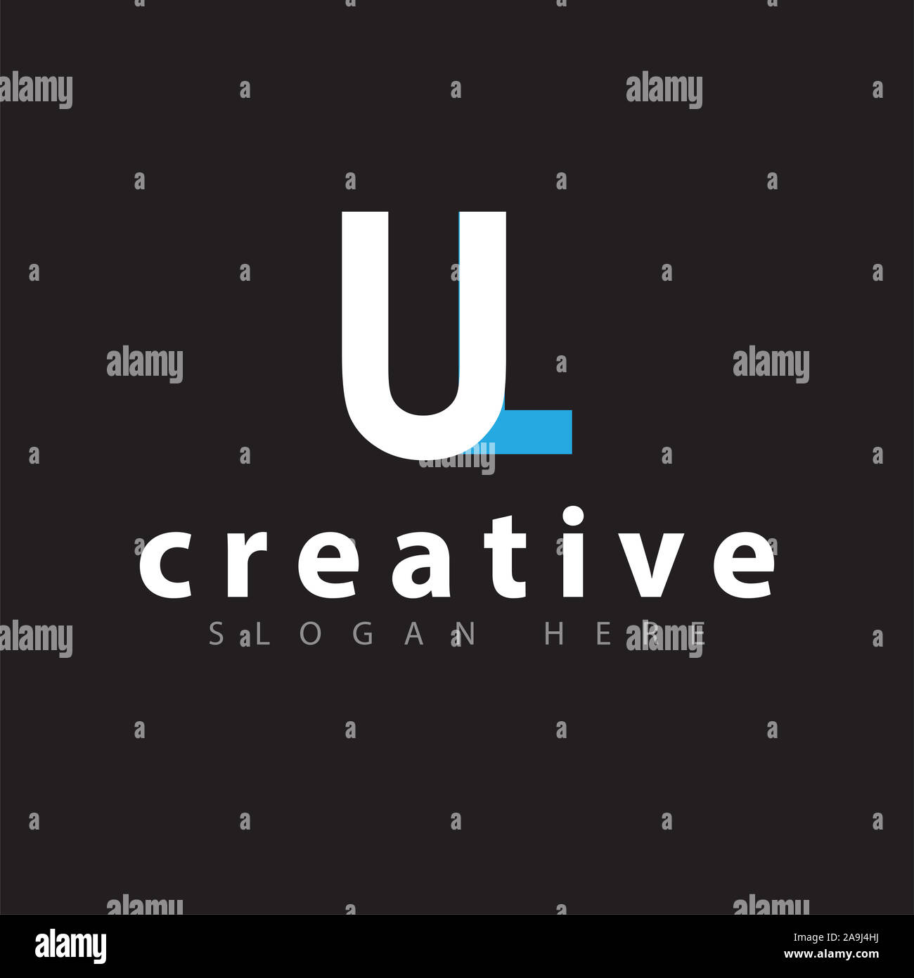 UL lettera collegata Logo template vettoriale Foto Stock