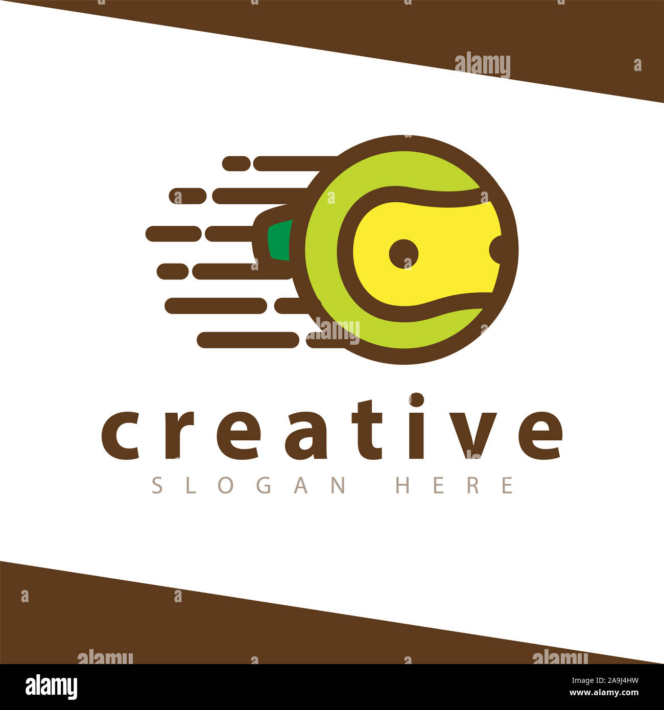 Fast palla da tennis Logo Design Vector Foto Stock