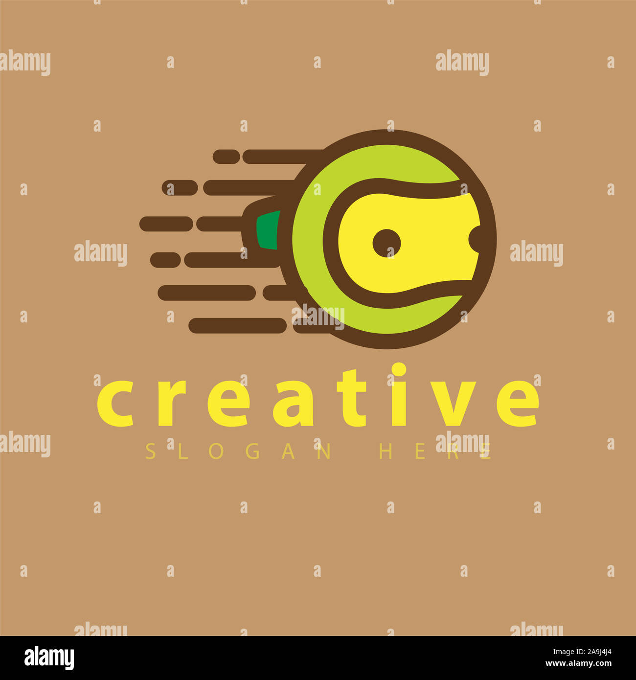 Fast palla da tennis Logo Design Vector Foto Stock