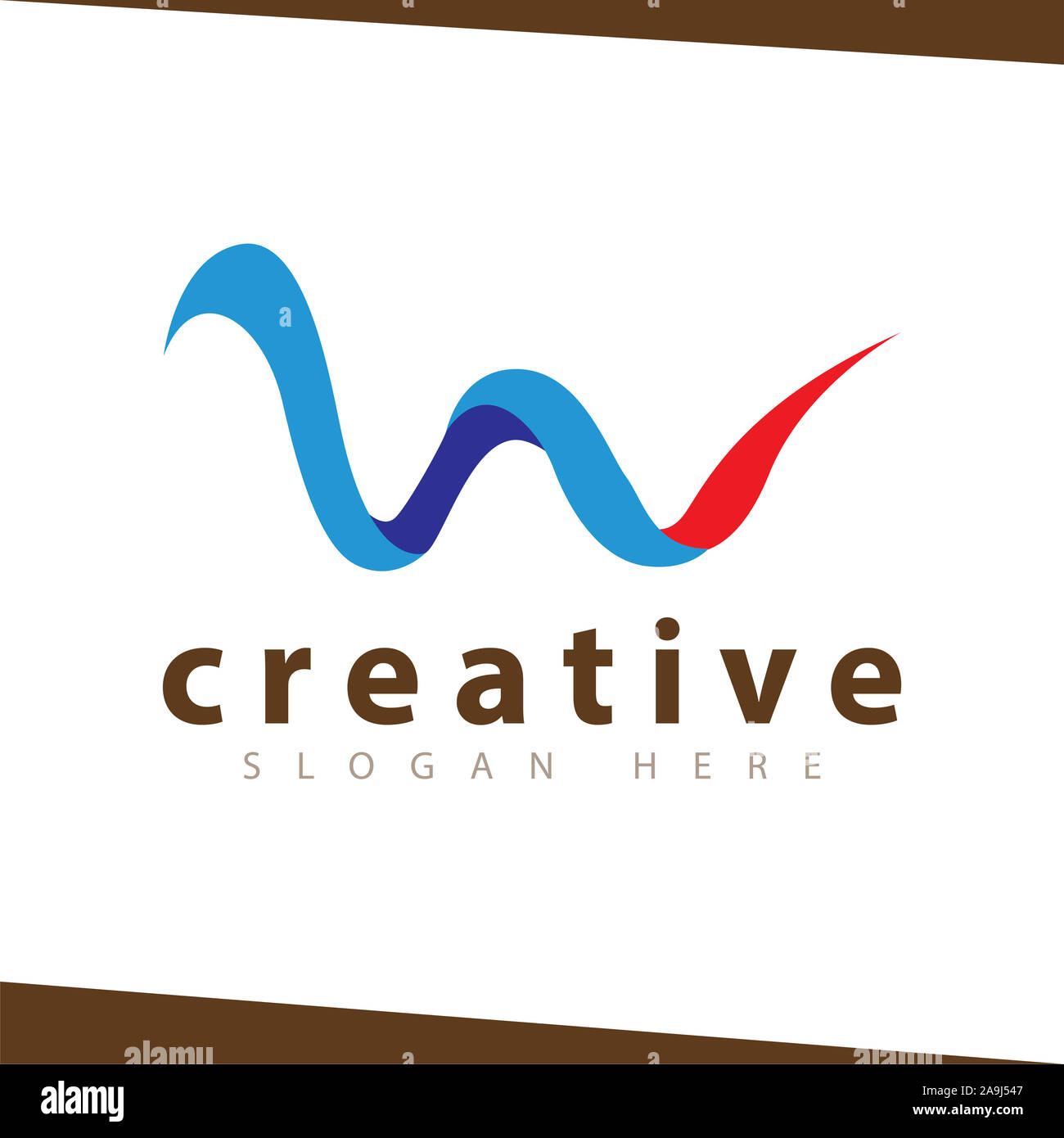 W lettera logo astratto Foto Stock