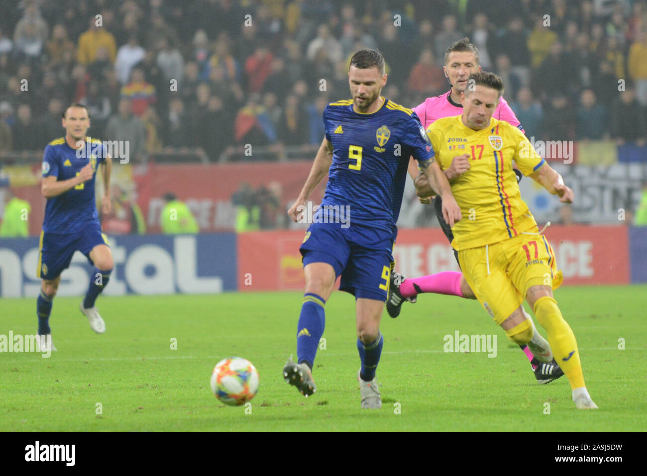 Romania vs Svezia Euro 2020 15.11.2019 qualificatore di gioco giocato su National Arena Stadium di Bucarest Foto Stock