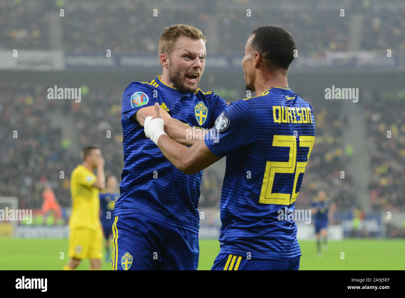 Romania vs Svezia Euro 2020 15.11.2019 qualificatore di gioco giocato su National Arena Stadium di Bucarest Foto Stock