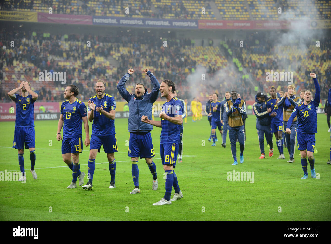 Romania vs Svezia Euro 2020 15.11.2019 qualificatore di gioco giocato su National Arena Stadium di Bucarest Foto Stock