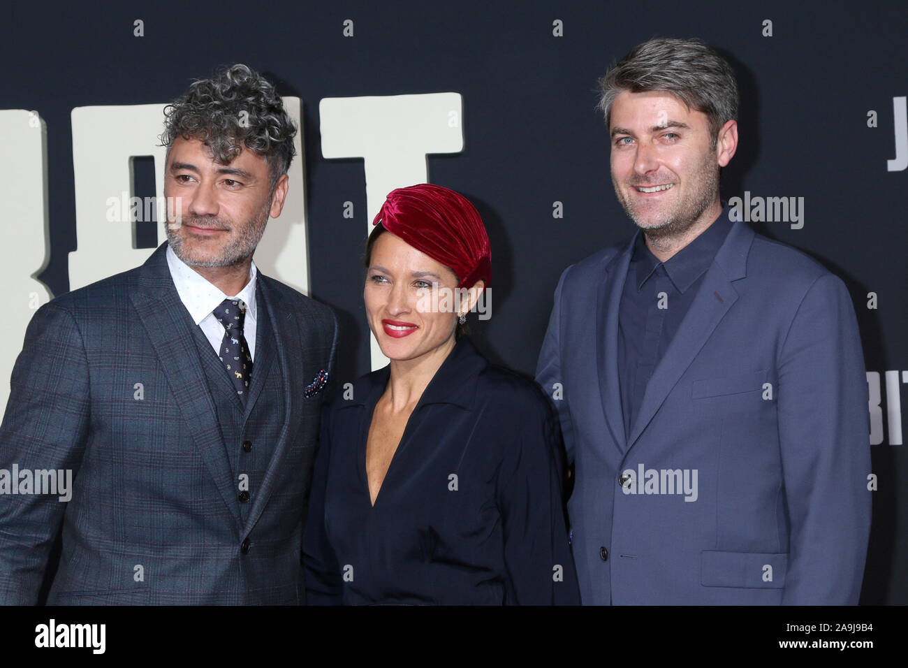 "Jojo Coniglio' Premiere presso la American Legion Post 43 il 15 ottobre 2019 a Los Angeles, CA dotata di: Taika Waititi, Chelsea Winstanley, Carthew Neal dove: Los Angeles, California, Stati Uniti quando: 16 Ott 2019 Credit: Nicky Nelson/WENN.com Foto Stock