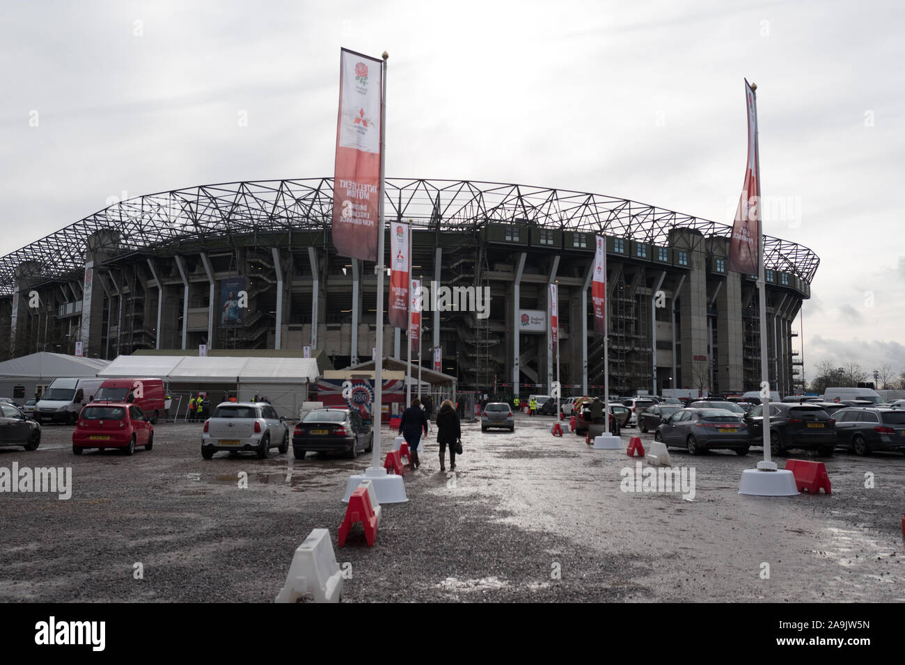 Twickenham, Regno Unito, vista generale dello stadio, dal Parcheggio nord, RBS, Sei Nazioni : Inghilterra vs Francia. all'RFU Stadium, Twickenham, Inghilterra, Sabato 04/02/2017 [Obbligatorio credito; Pietro Spurrier/Intersport-immagini] Foto Stock