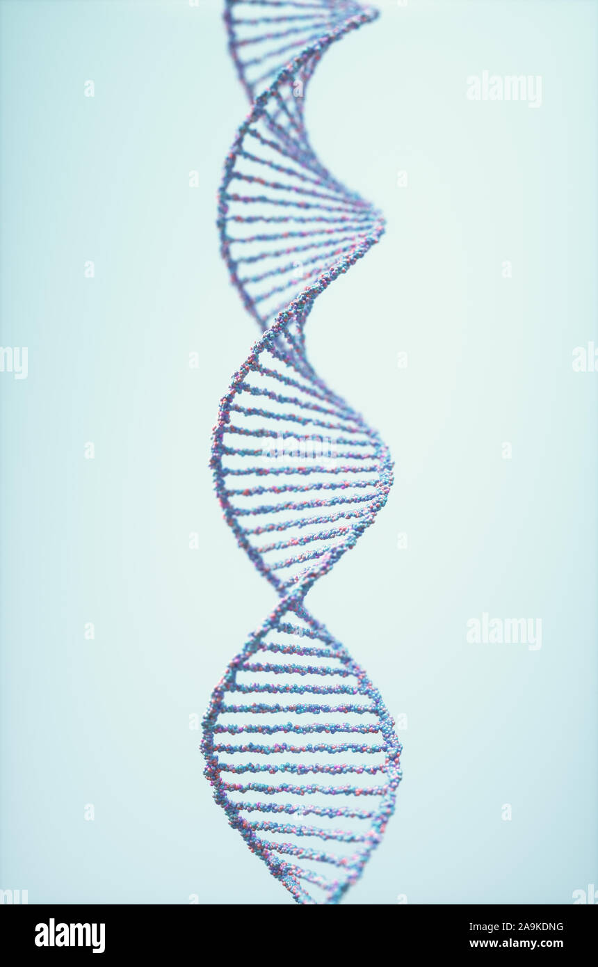 3D illustrazione del concetto di scienza. Colorate molecola di DNA. Foto Stock