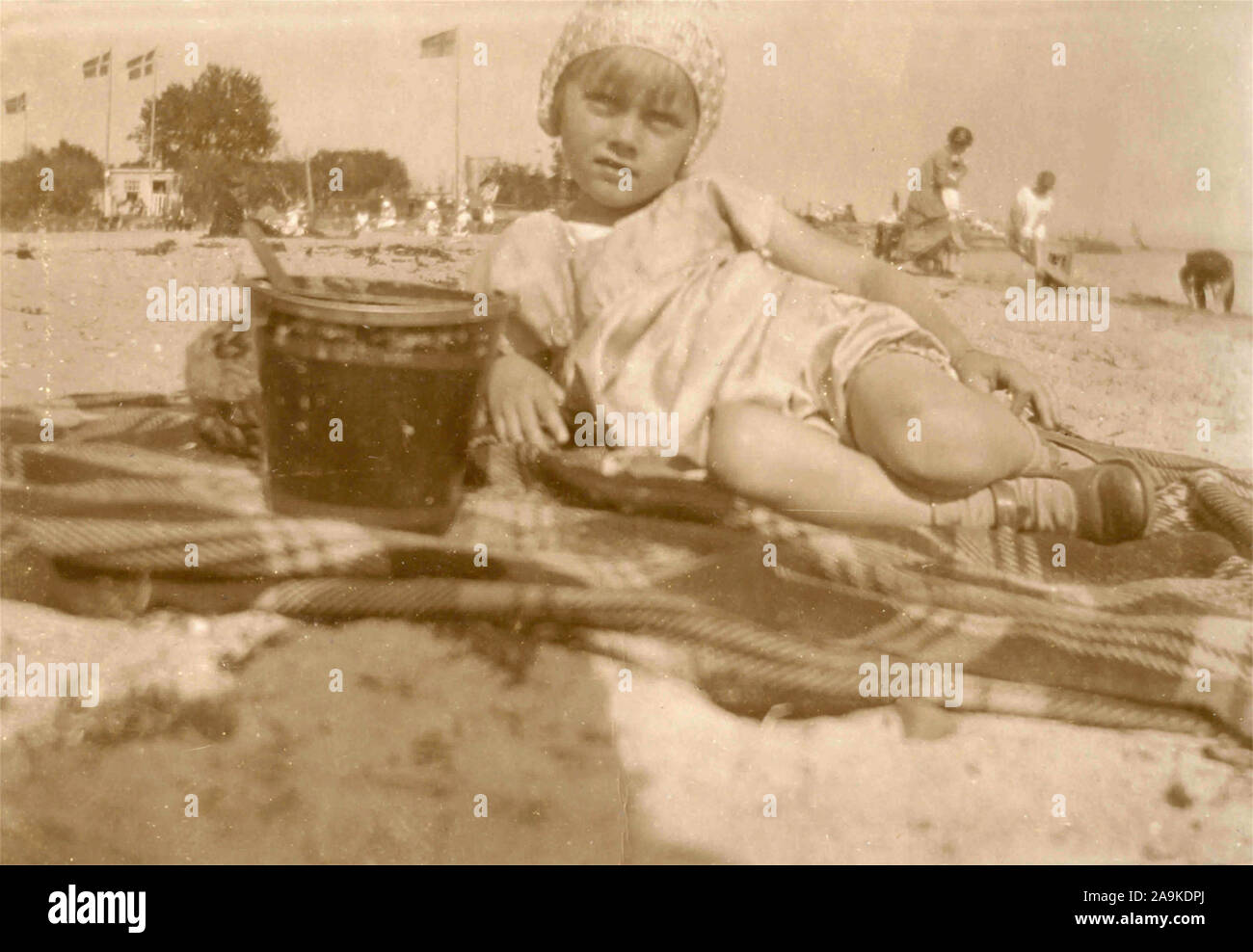 Le ragazze in spiaggia, Danimarca Foto Stock