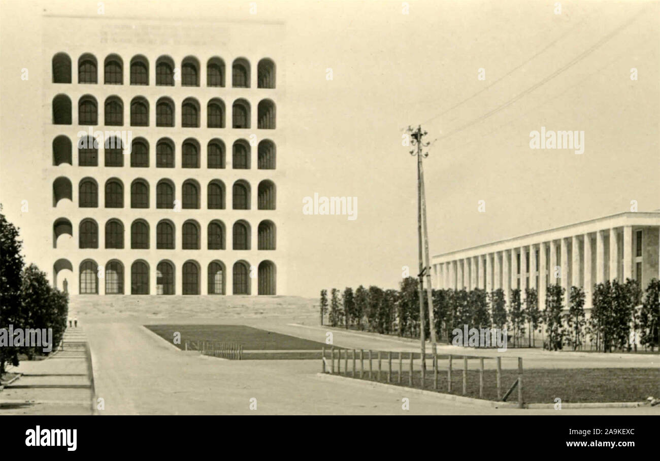 Il Palazzo della Civiltà a Roma per l'Esposizione Universale del 1942, Italia Foto Stock