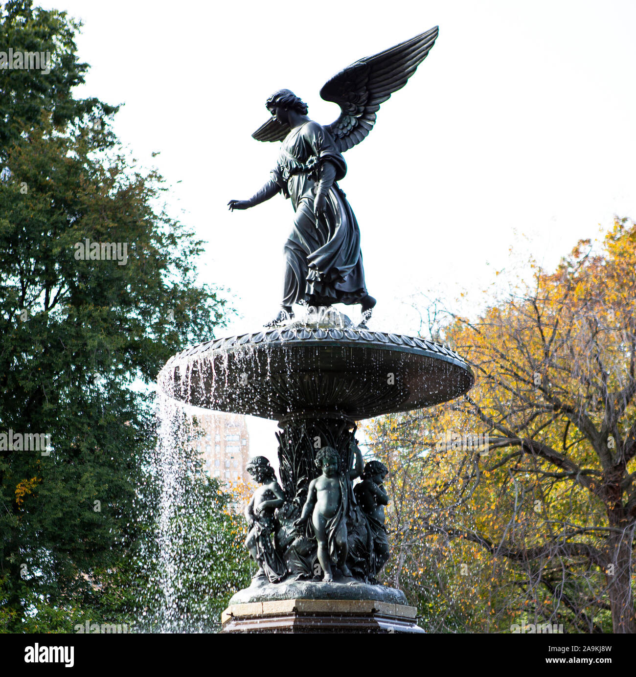 Sculture pubbliche e fontana Foto Stock
