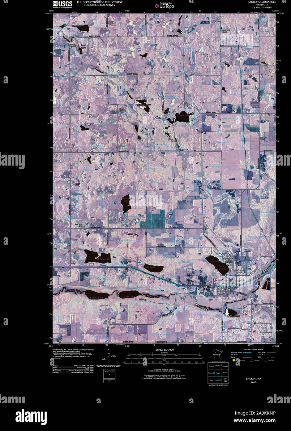 Mappa di bagley, minnesota immagini e fotografie stock ad alta