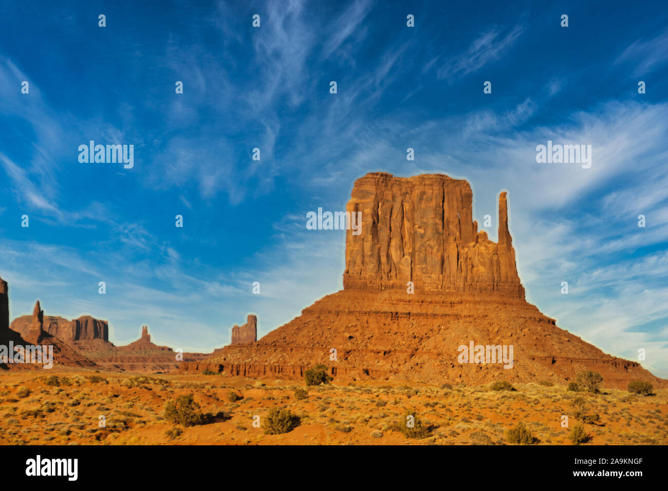 Vista orizzontale della West Thumb alla Monument Valley Foto Stock