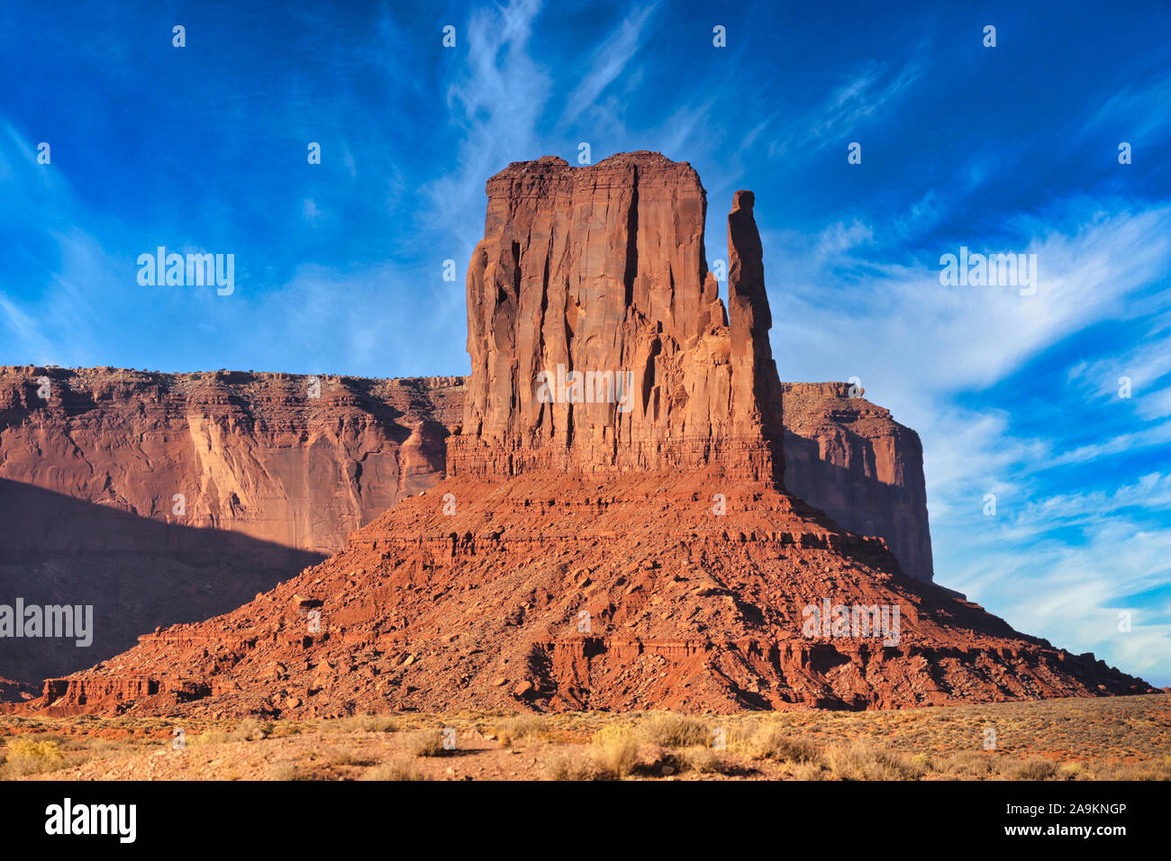 Vista orizzontale della West Thumb alla Monument Valley Foto Stock