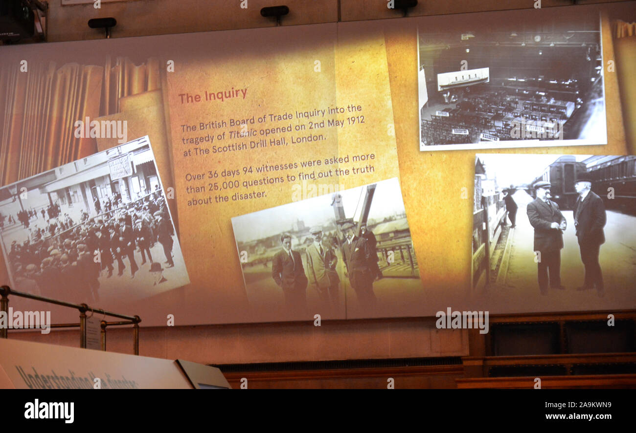 The Titanic Story, SeaCity Museum, Southampton, Hampshire, Regno Unito Foto Stock