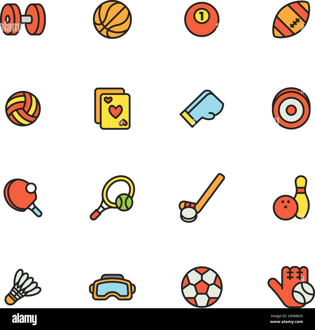 Paforo Icon Set: pulita e semplice Sport set di icone Illustrazione Vettoriale